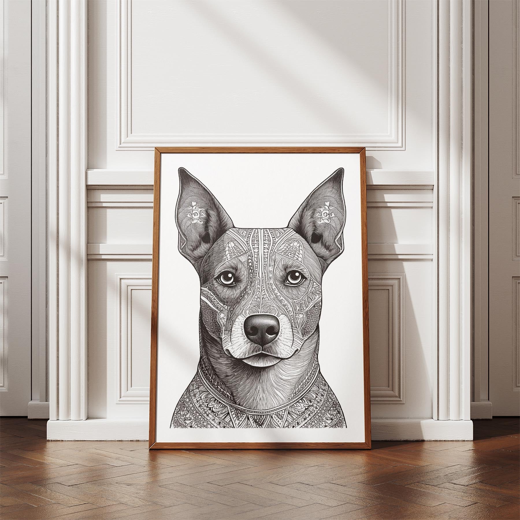 Kelpie Mandala Black and White Dog Series image 4