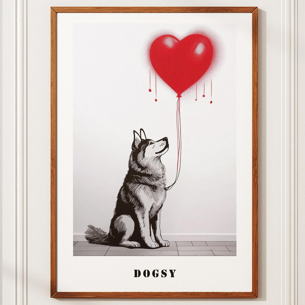 Alaskan Malamute DOGSY Series inspired by the Art of Banksy with text Dogsy image 10