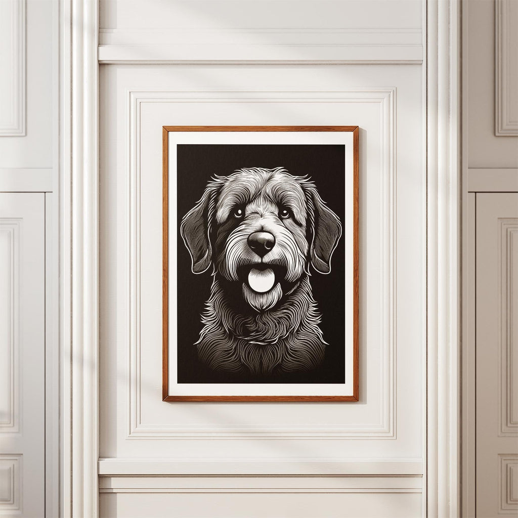 Spanish Water Dog Line Dog Series in Black and White image 3