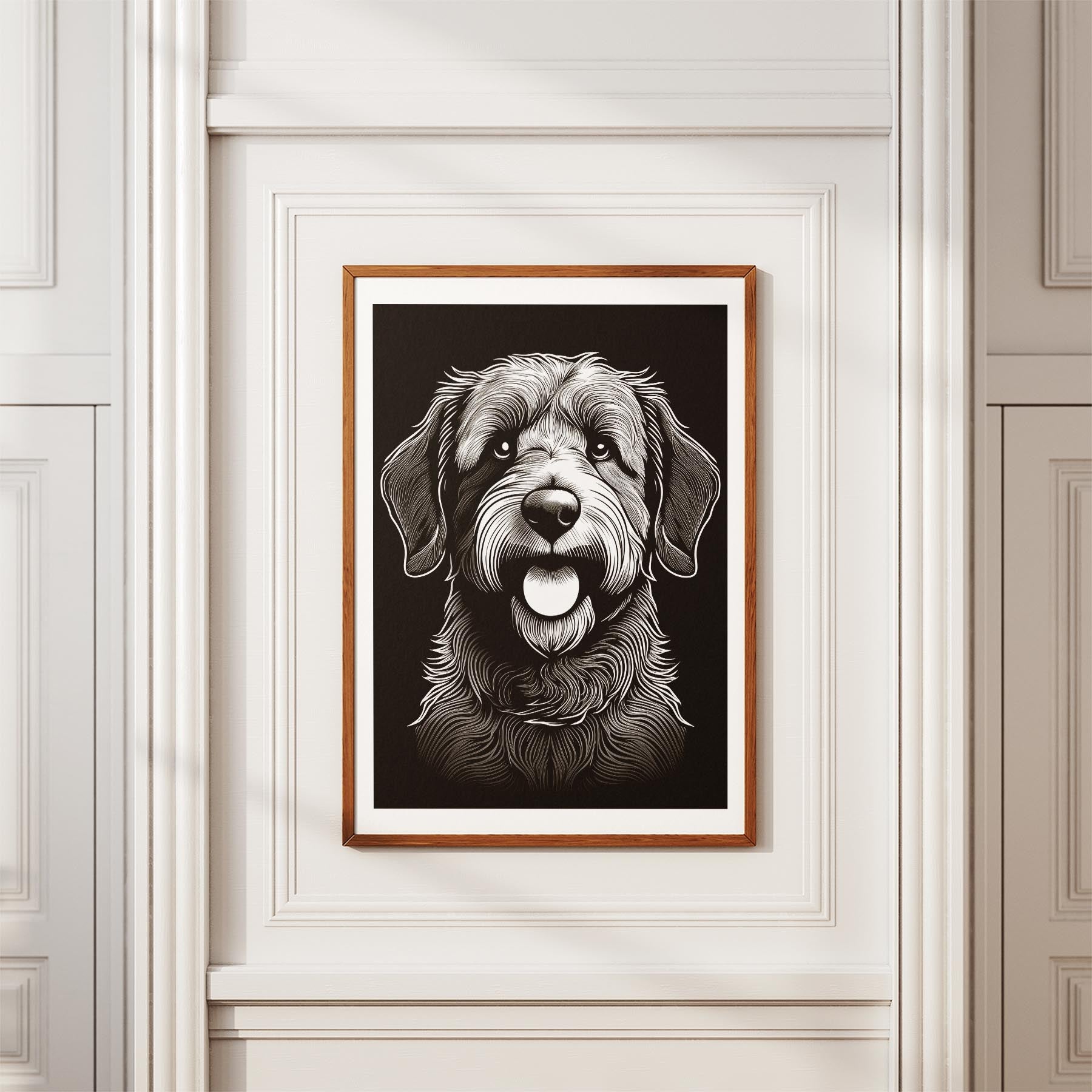 Spanish Water Dog Line Dog Series in Black and White image 3