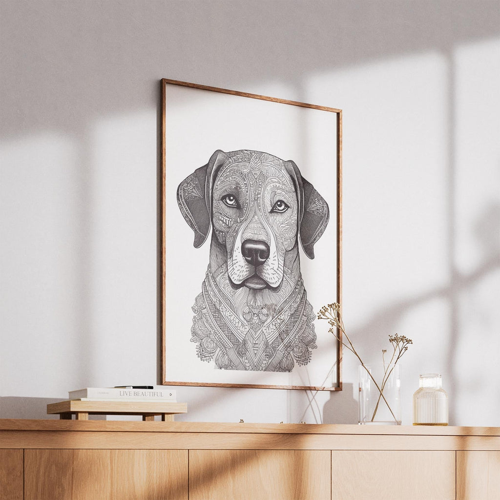 Maremma Mandala Black and White Dog Series image 5