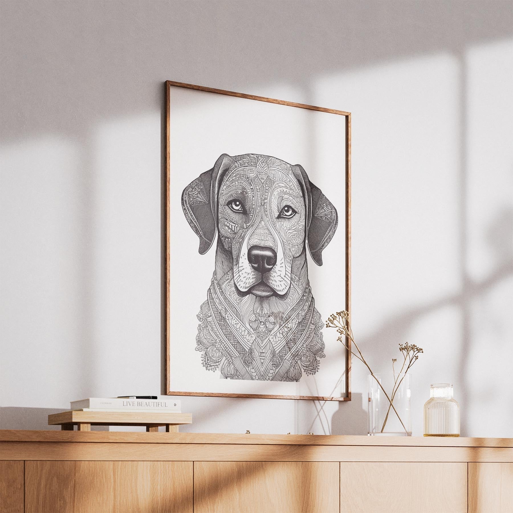 Maremma Mandala Black and White Dog Series image 5