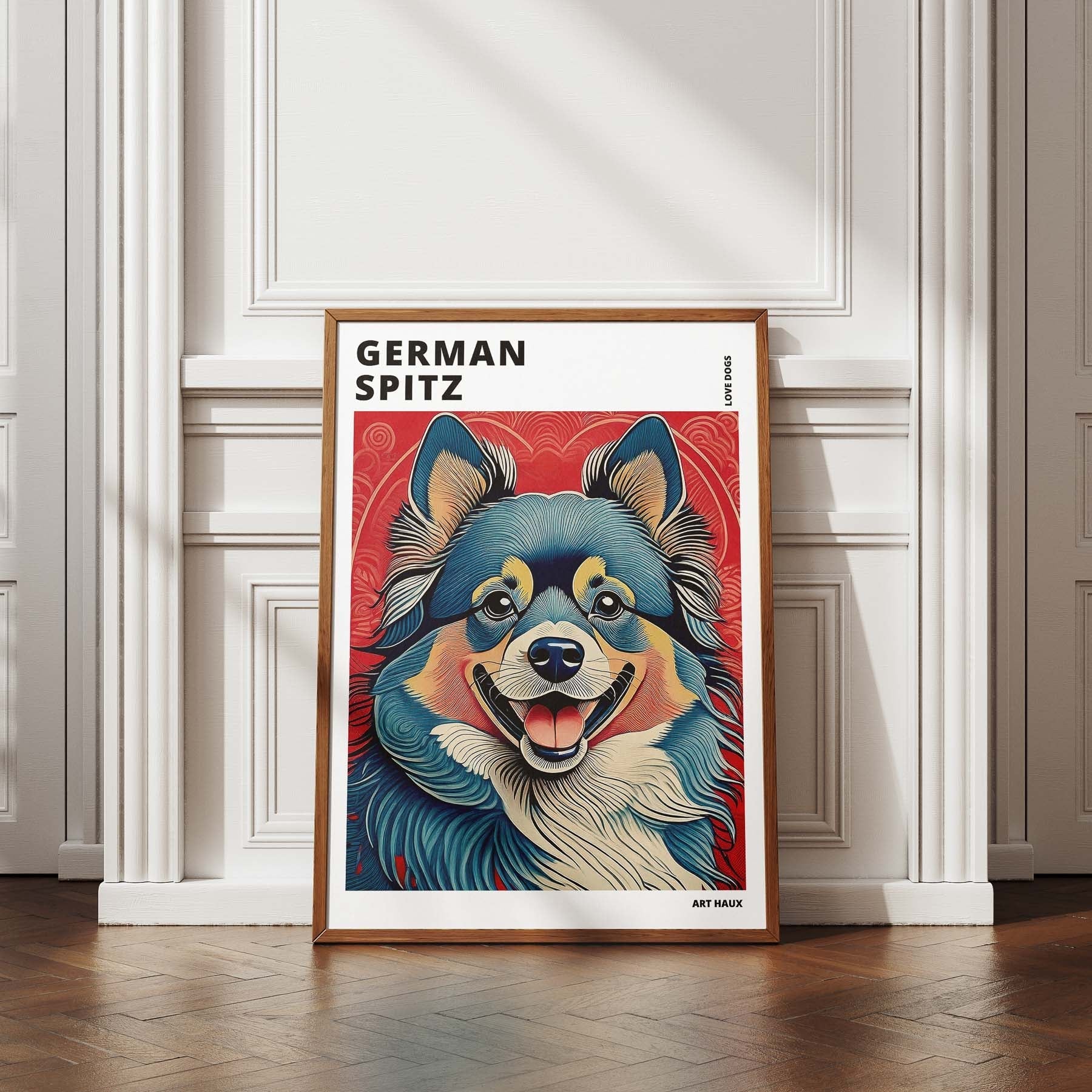 German Spitz Hokusai Japanese Inspired Dog Series with Text image 4