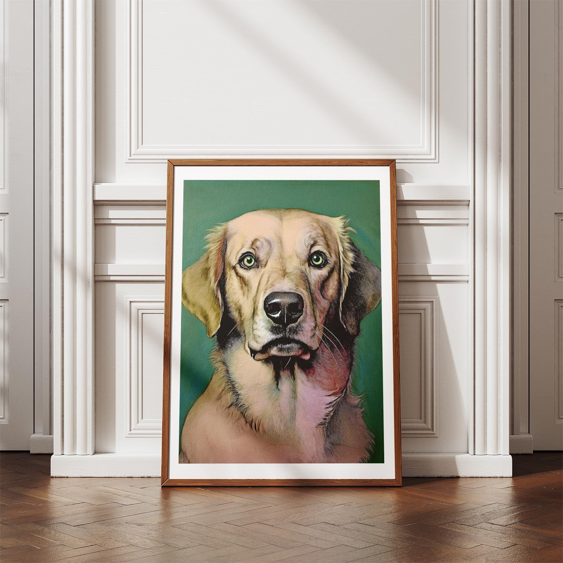 Golden Retriever Green Painted Series image 4
