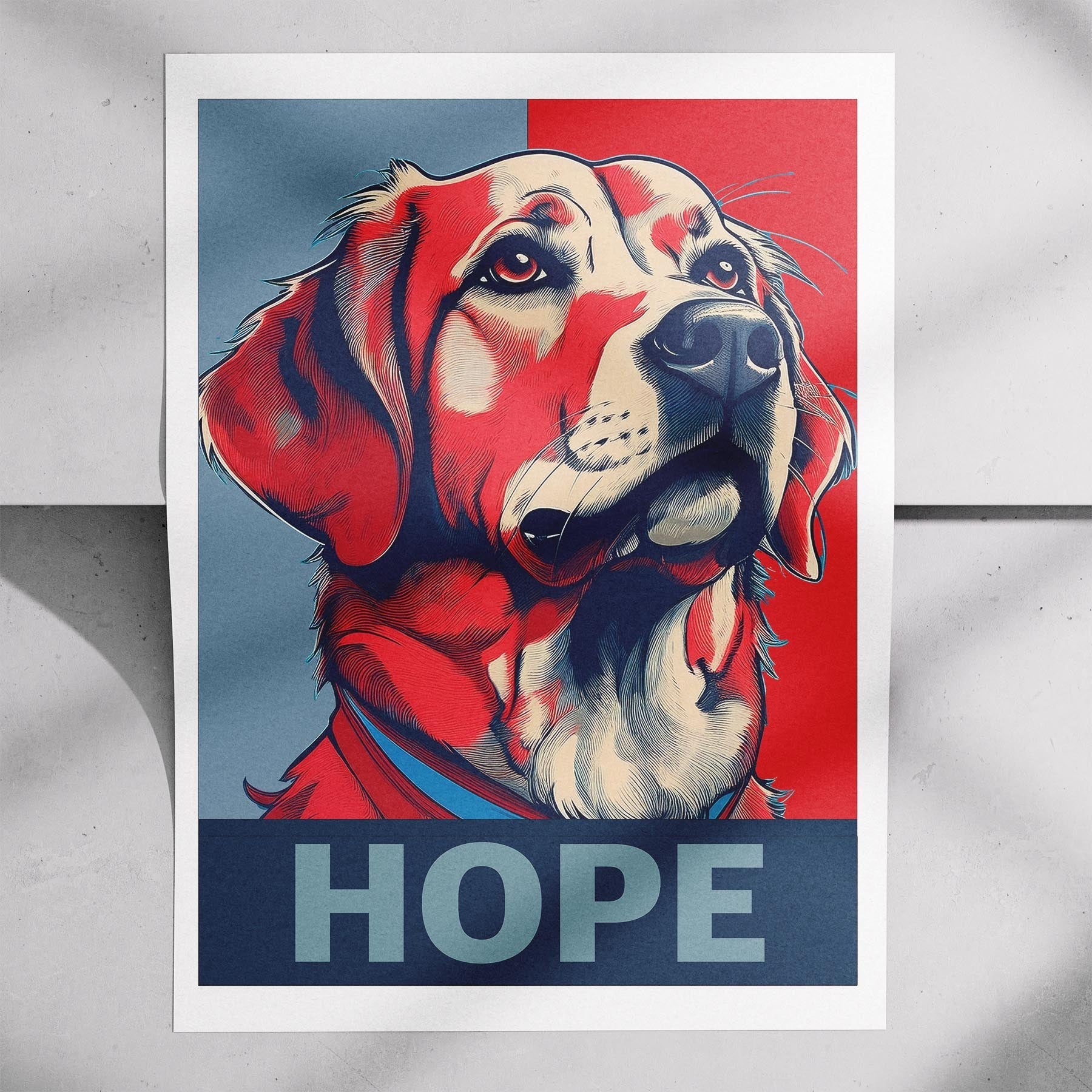 Golden Retriever HOPE Series Inspired by the Obama Poster image 7