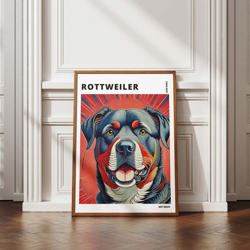Rottweiler Hokusai Japanese Inspired Dog Series with Text image 4