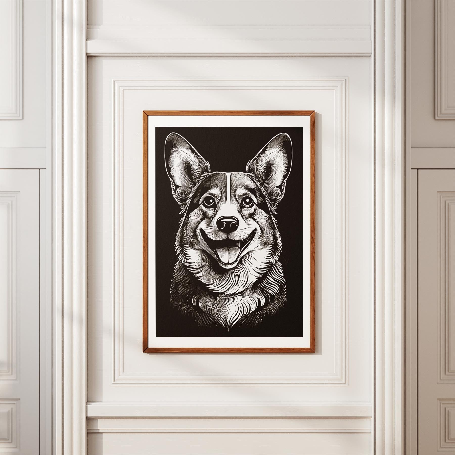 Corgi Line Dog Series in Black and White image 3