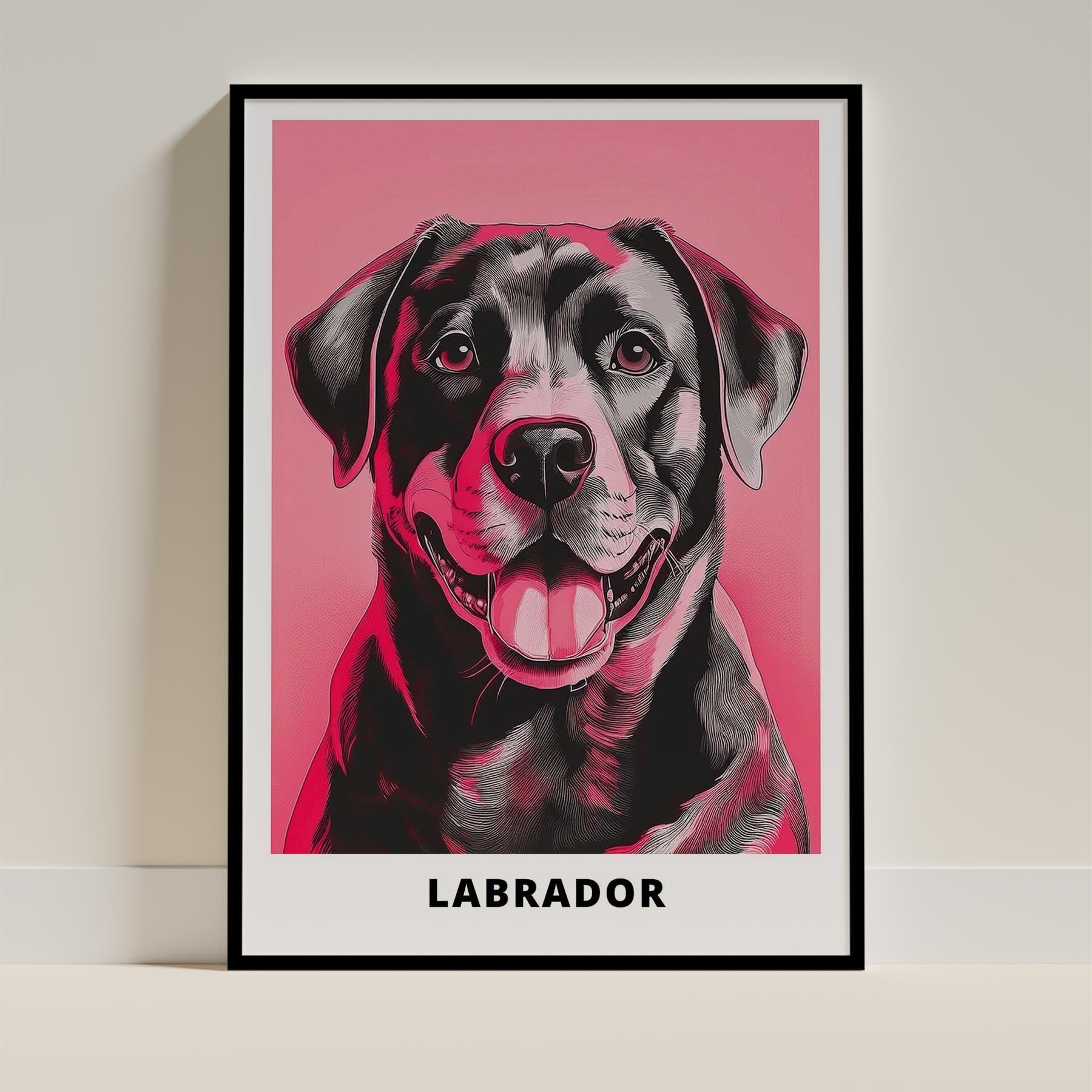 Labrador Retriever Pink and Black Dog Series 5 image 0