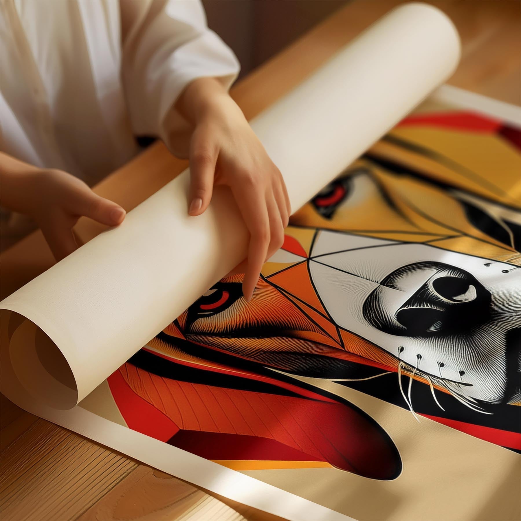 Hungarian Vizsla Geometric Orange Series image 1