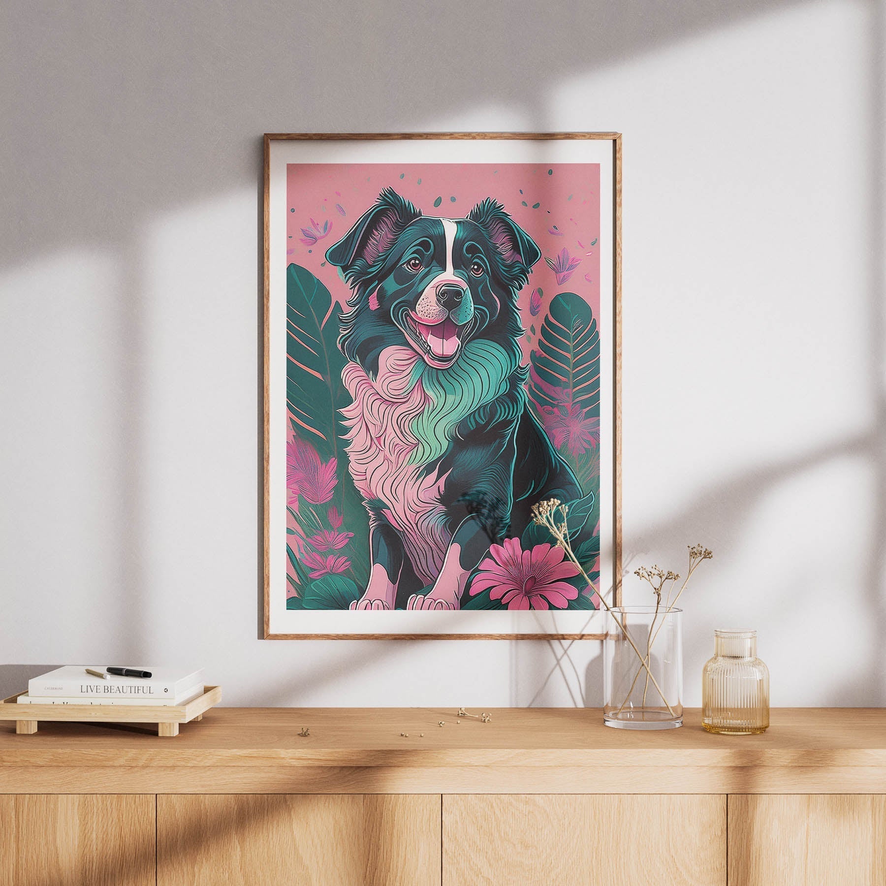 Border Collie Flowery Dog image 8