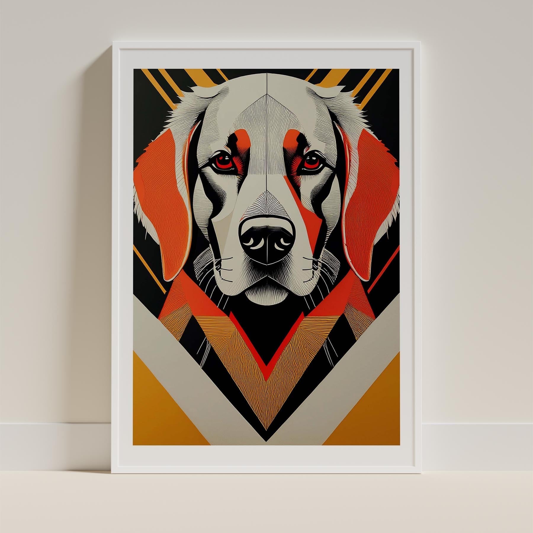 Golden Retriever Geometric Orange Series image 9