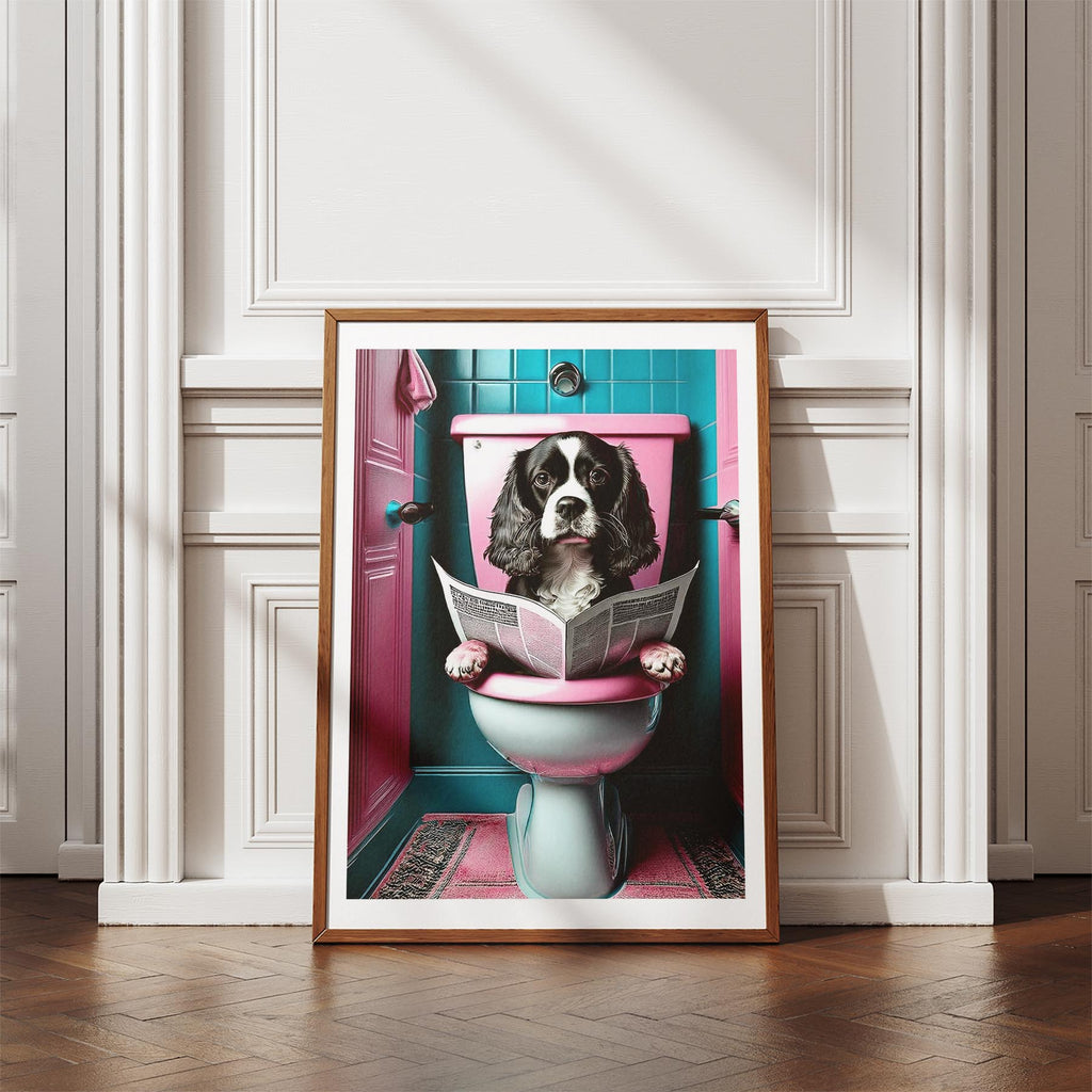 Cavalier Spaniel Toilet Dogs PInk and Turquise image 4
