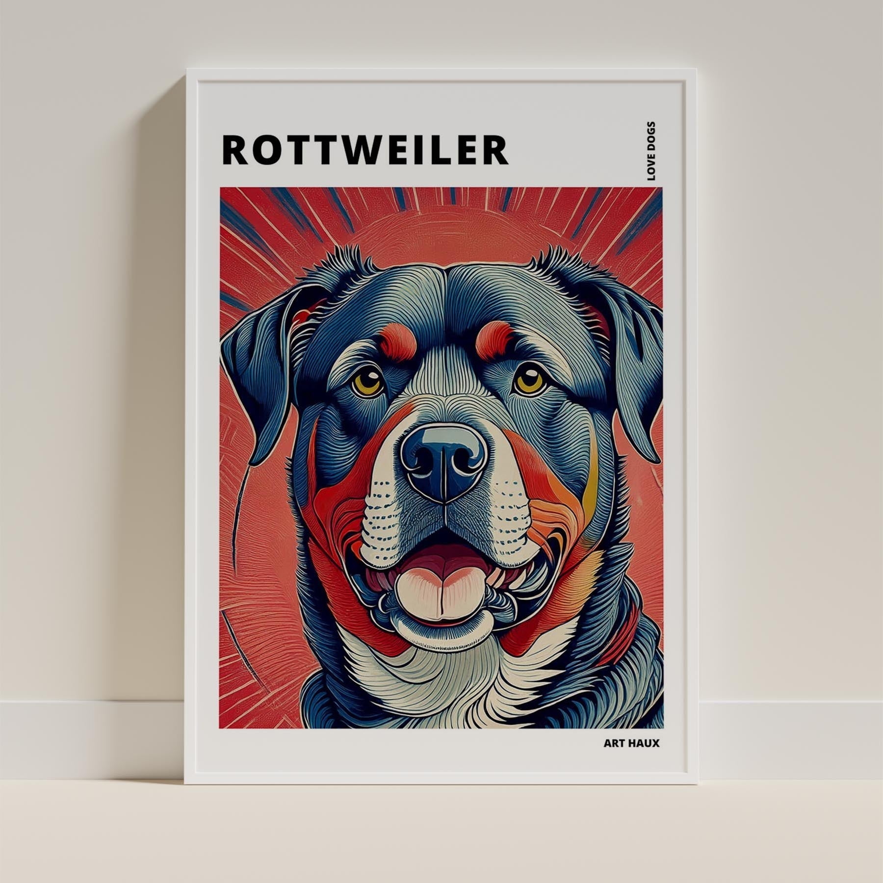 Rottweiler Hokusai Japanese Inspired Dog Series with Text image 8