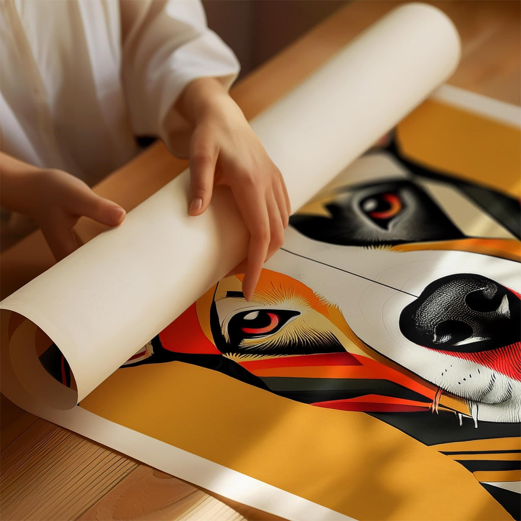 Staffordshire Bull Terrier Geometric Orange Series image 1