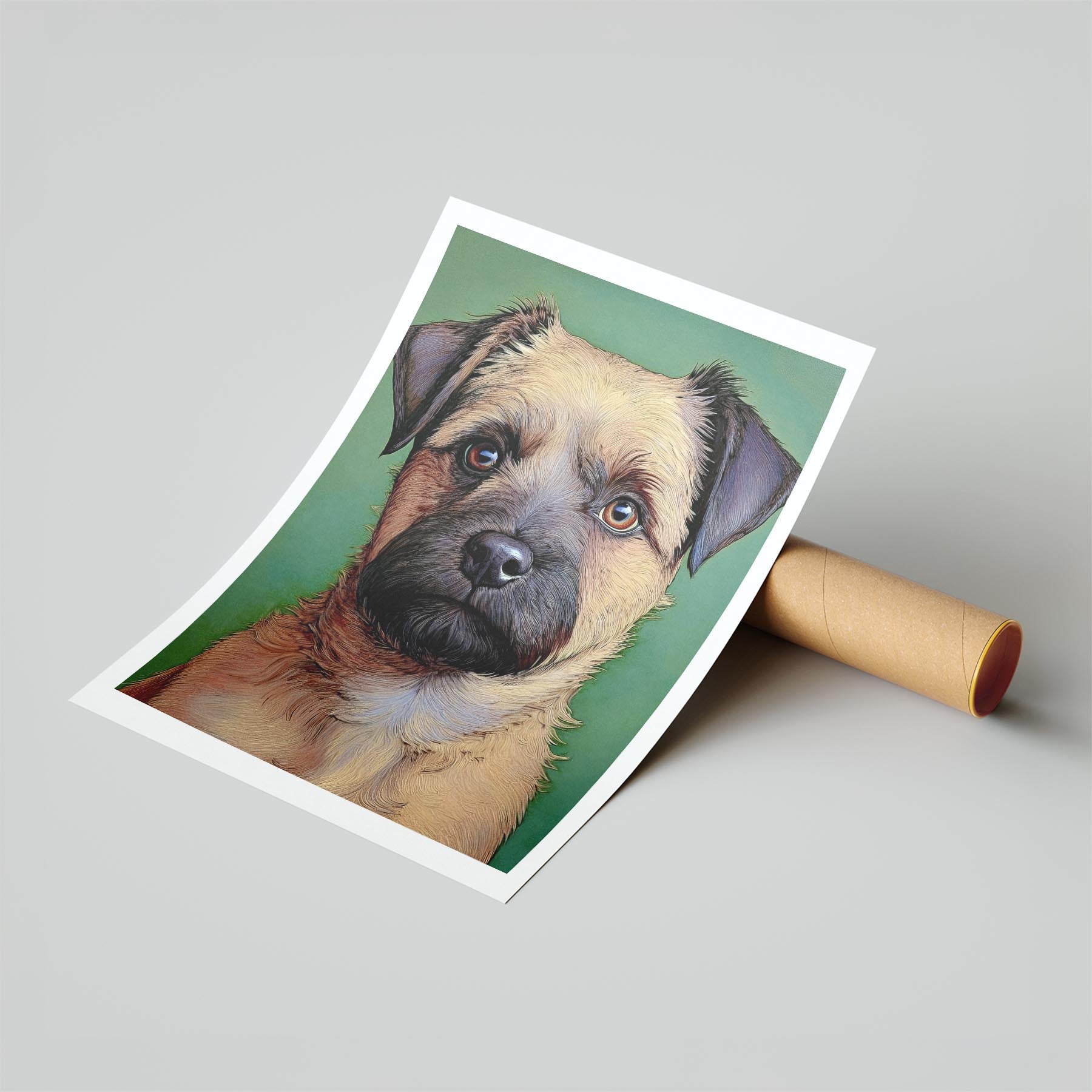 Border Terrier Green Painted Series image 6
