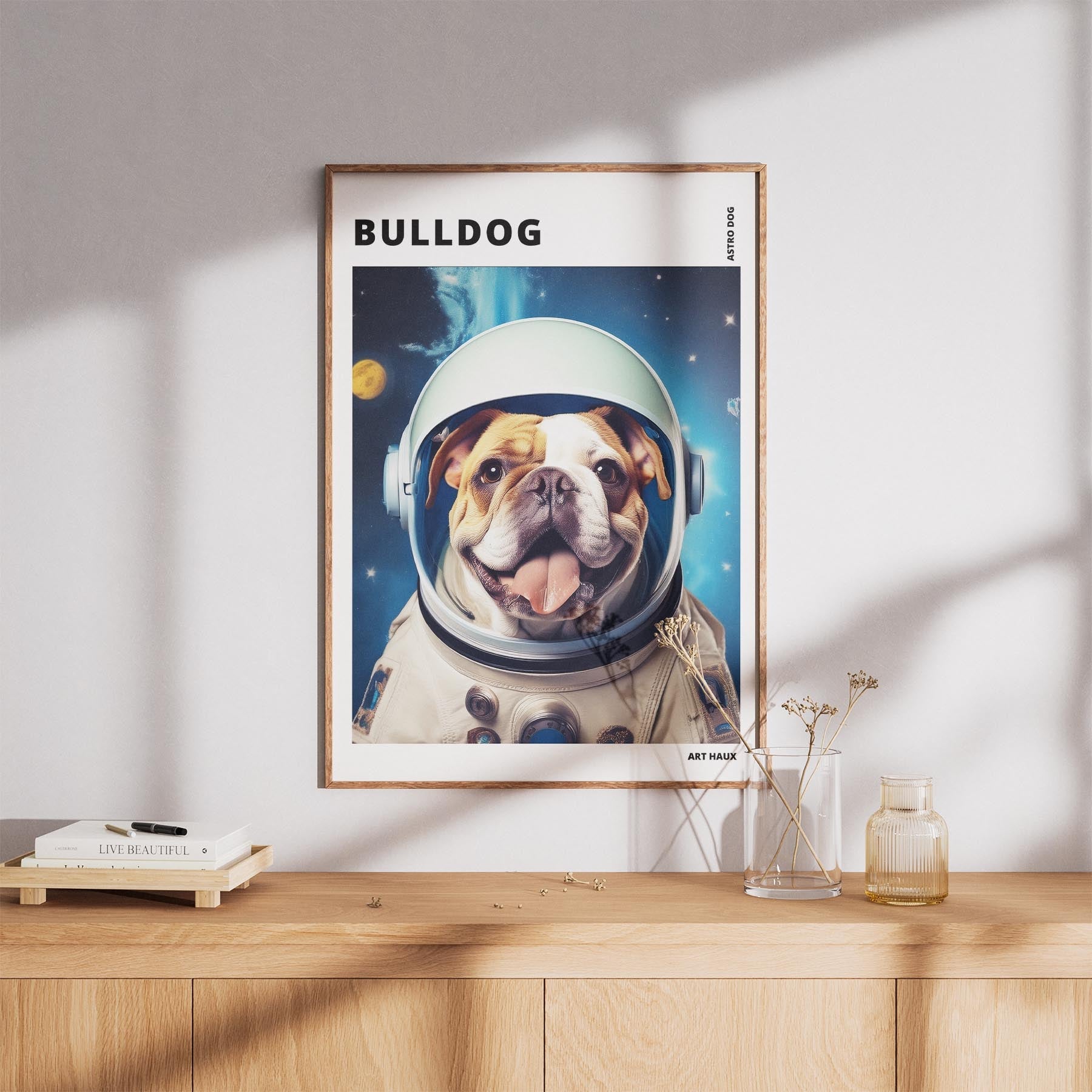 Bulldog Astronaut Dog Series with Text Astro Dog image 8