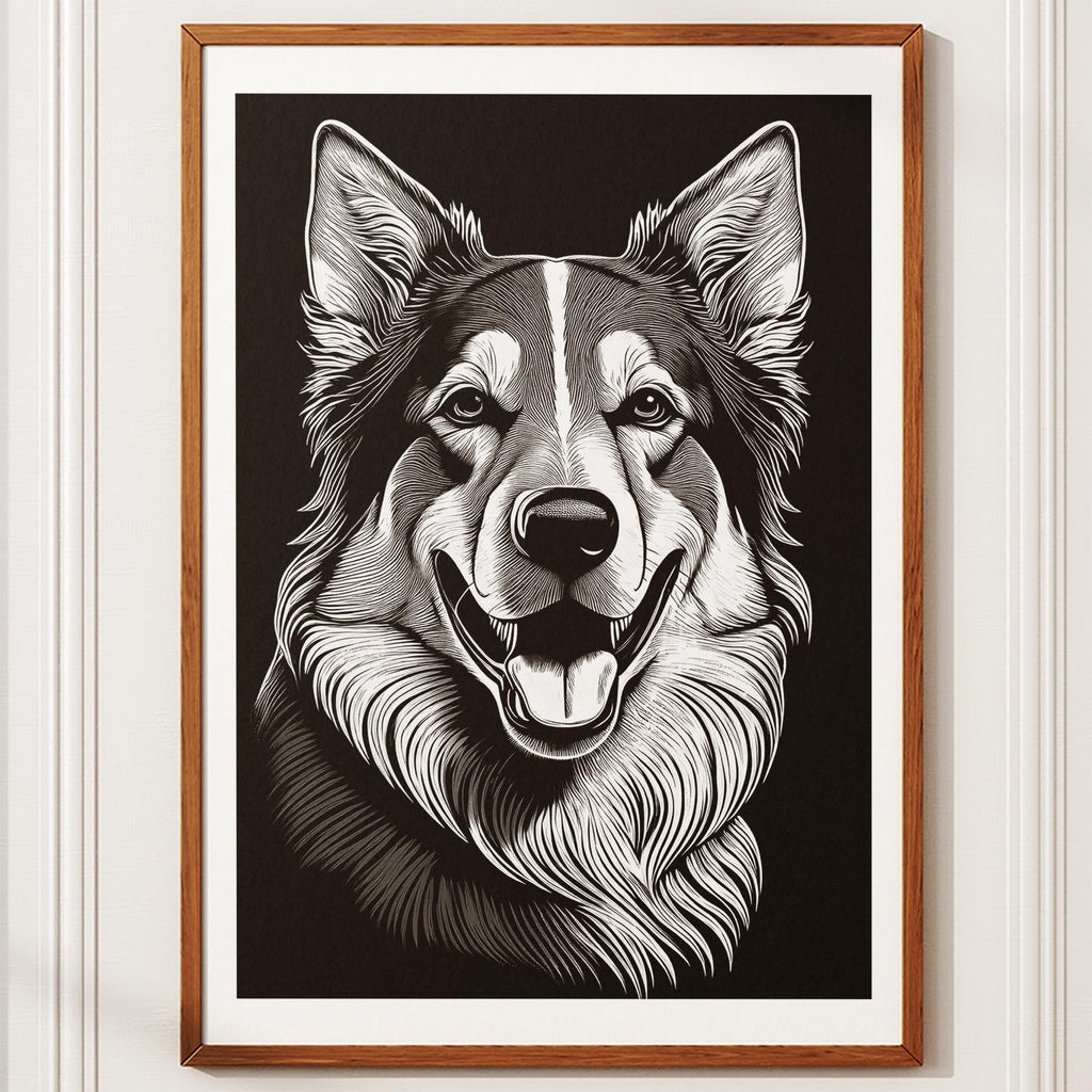 Maremma Line Dog Series in Black and White image 10