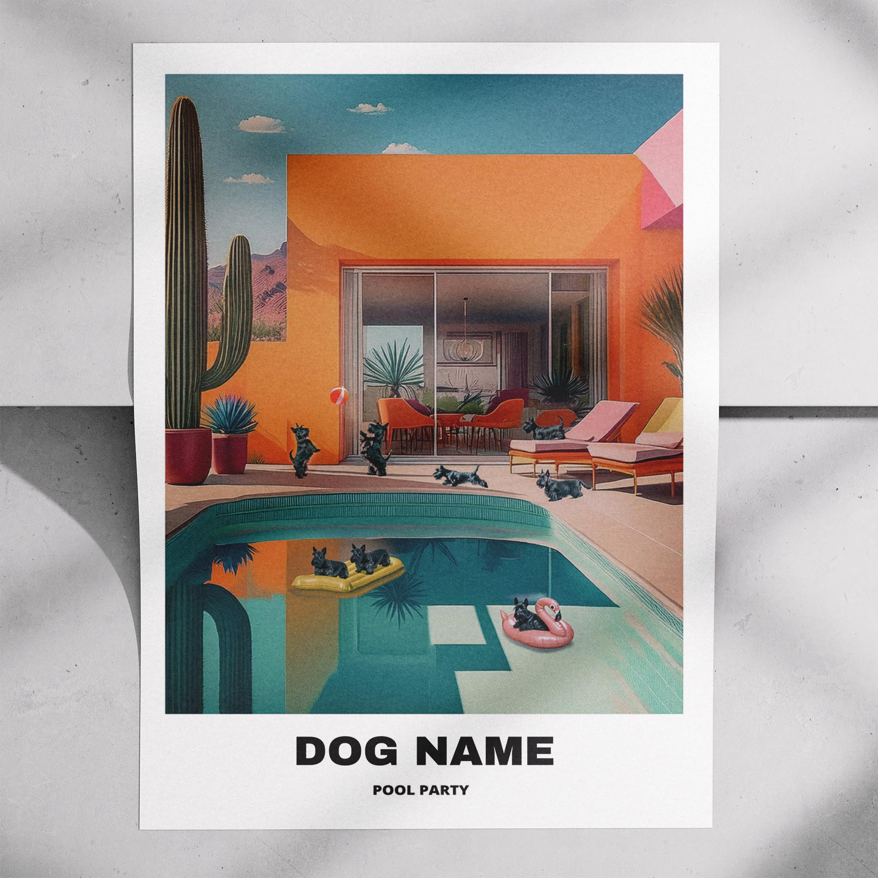 Scottish Terrier Custom Pool Party WITH TEXT image 7