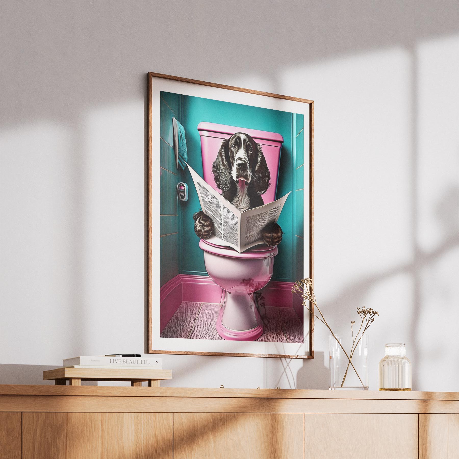 Gordon Setter Toilet Dogs PInk and Turquise image 5