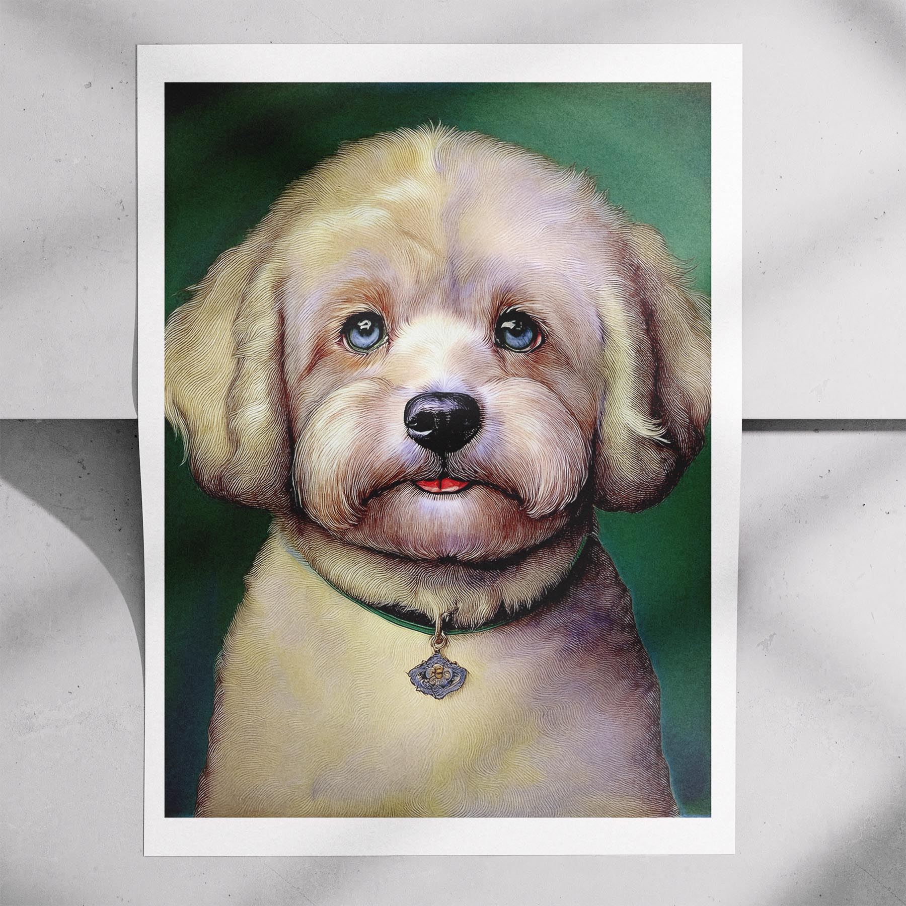 Bichon Frise Green Painted Series image 7