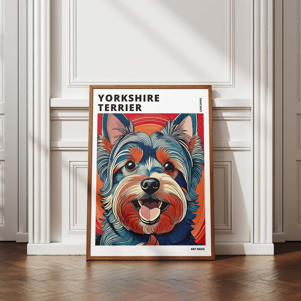 Yorkshire Terrier Hokusai Japanese Inspired Dog Series with Text image 4