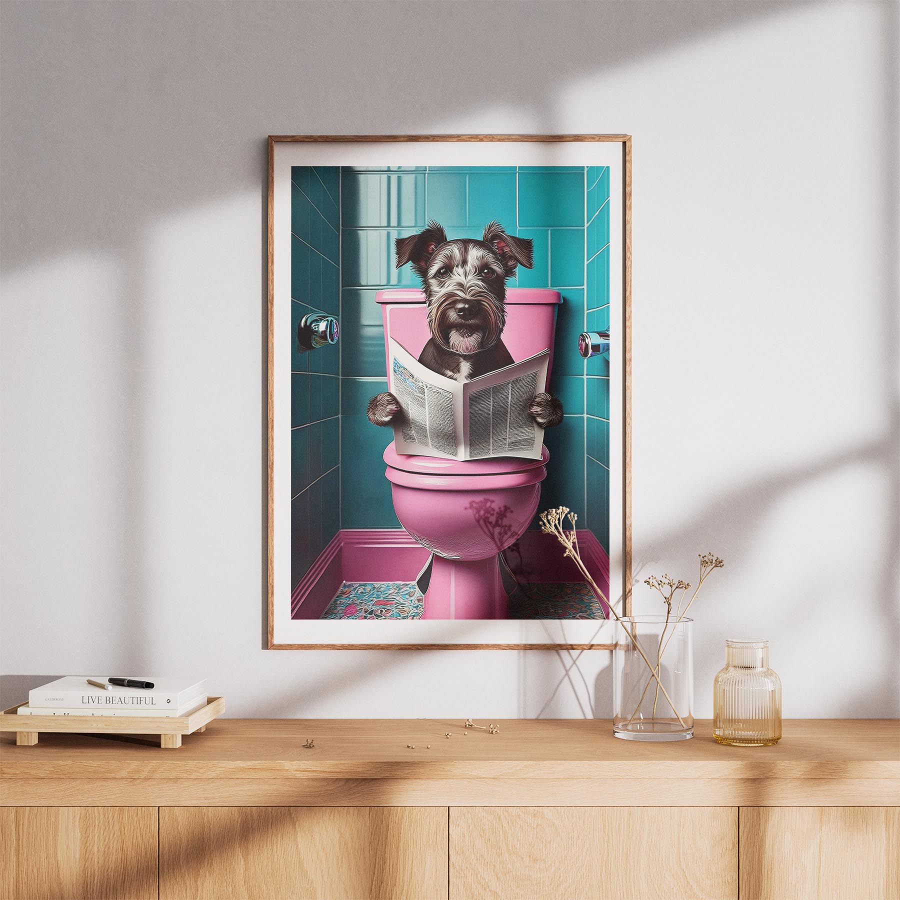 Irish Terrier Toilet Dogs PInk and Turquise image 8