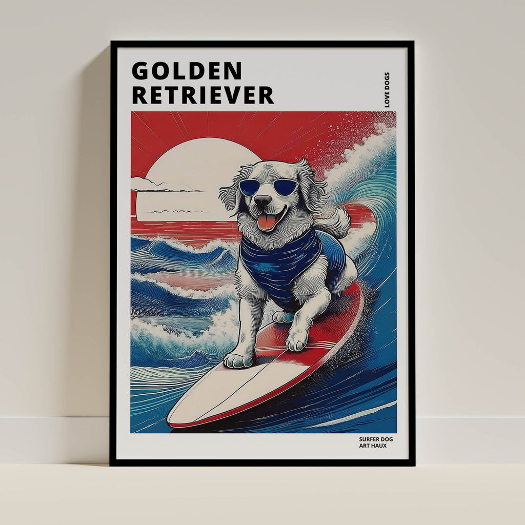 Golden Retriever Hokosai Surfer Dogs 1 image 0