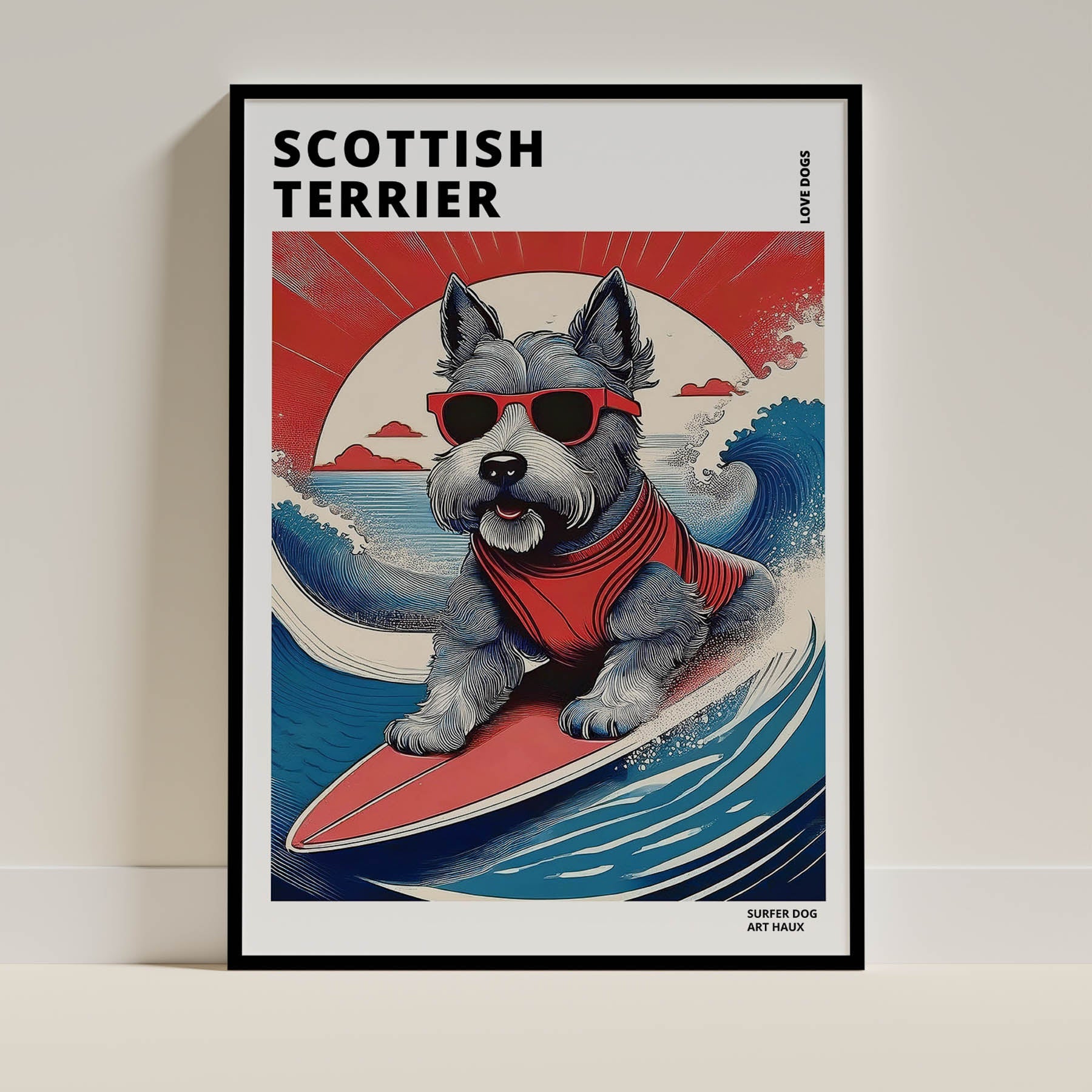 Scottish Terrier Hokosai Surfer Dogs 1 image 0