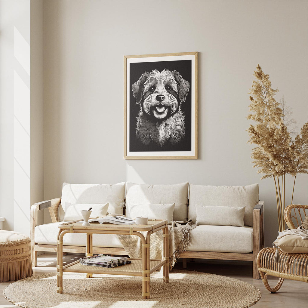 Havanese Line Dog Series in Black and White image 2