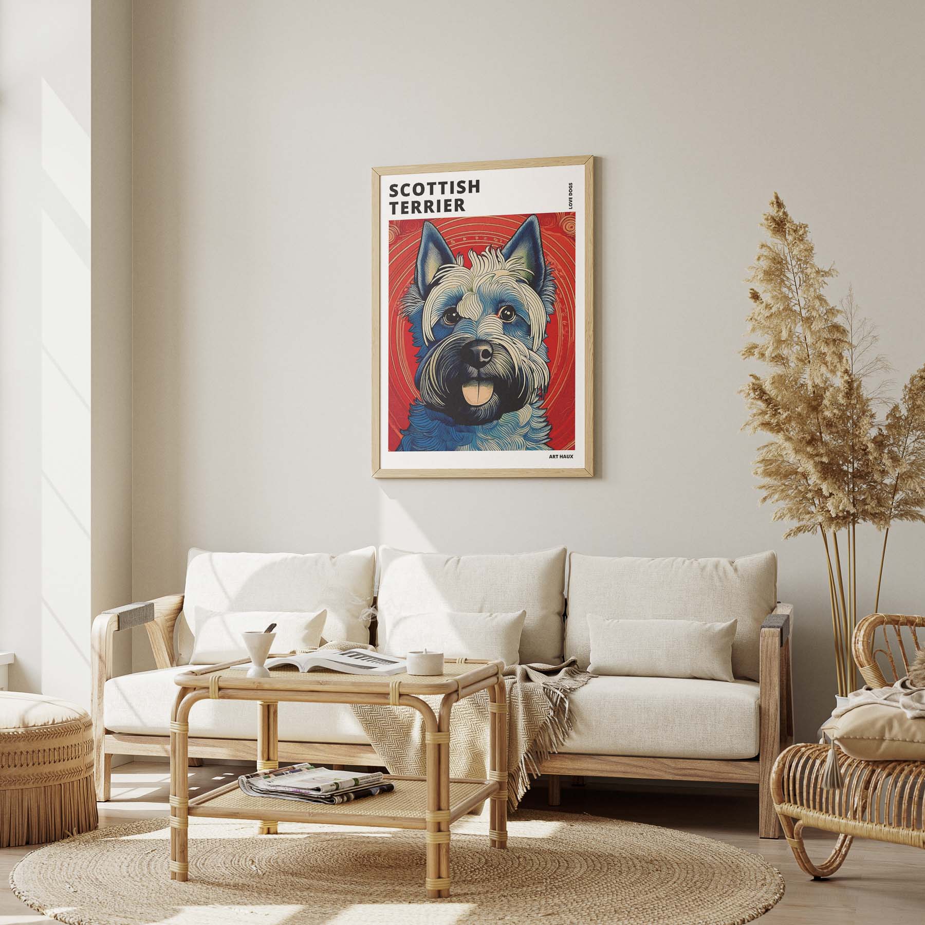 Scottish Terrier Hokusai Japanese Inspired Dog Series with Text image 2