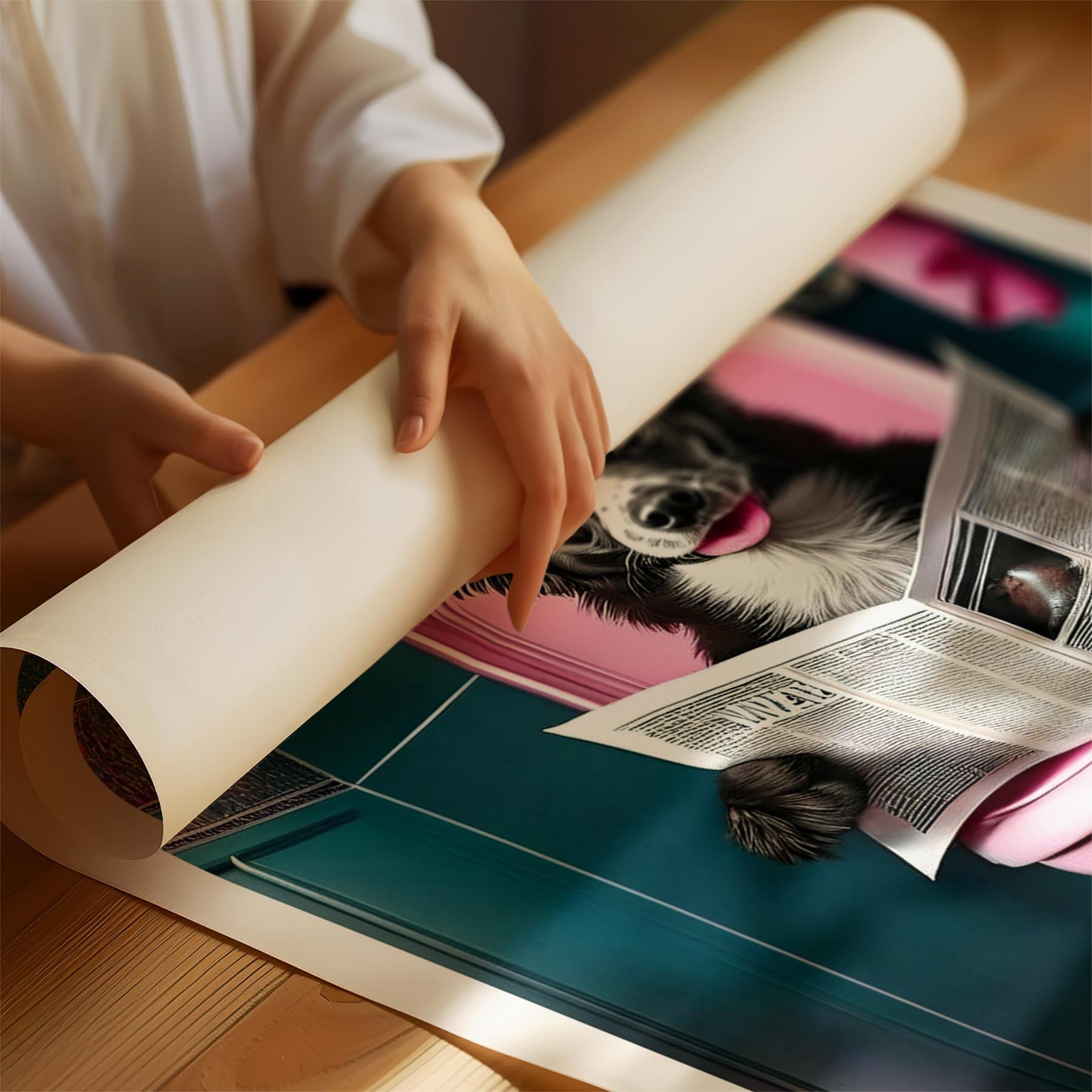 Chinese Crested Toilet Dogs PInk and Turquise image 1