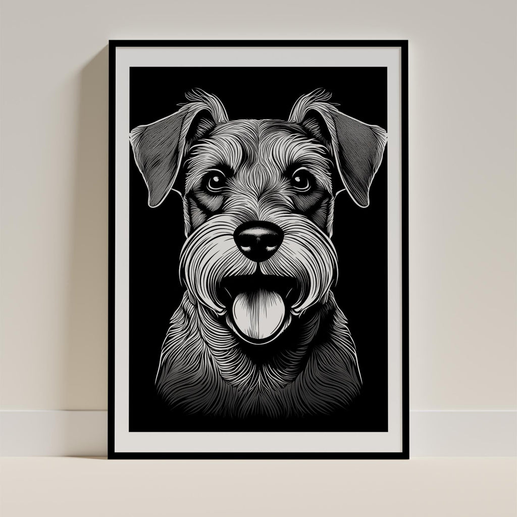 Schnauzer Line Dog Series in Black and White image 0