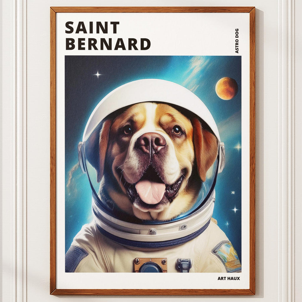 Saint Bernard Astronaut Dog Series with Text Astro Dog image 10