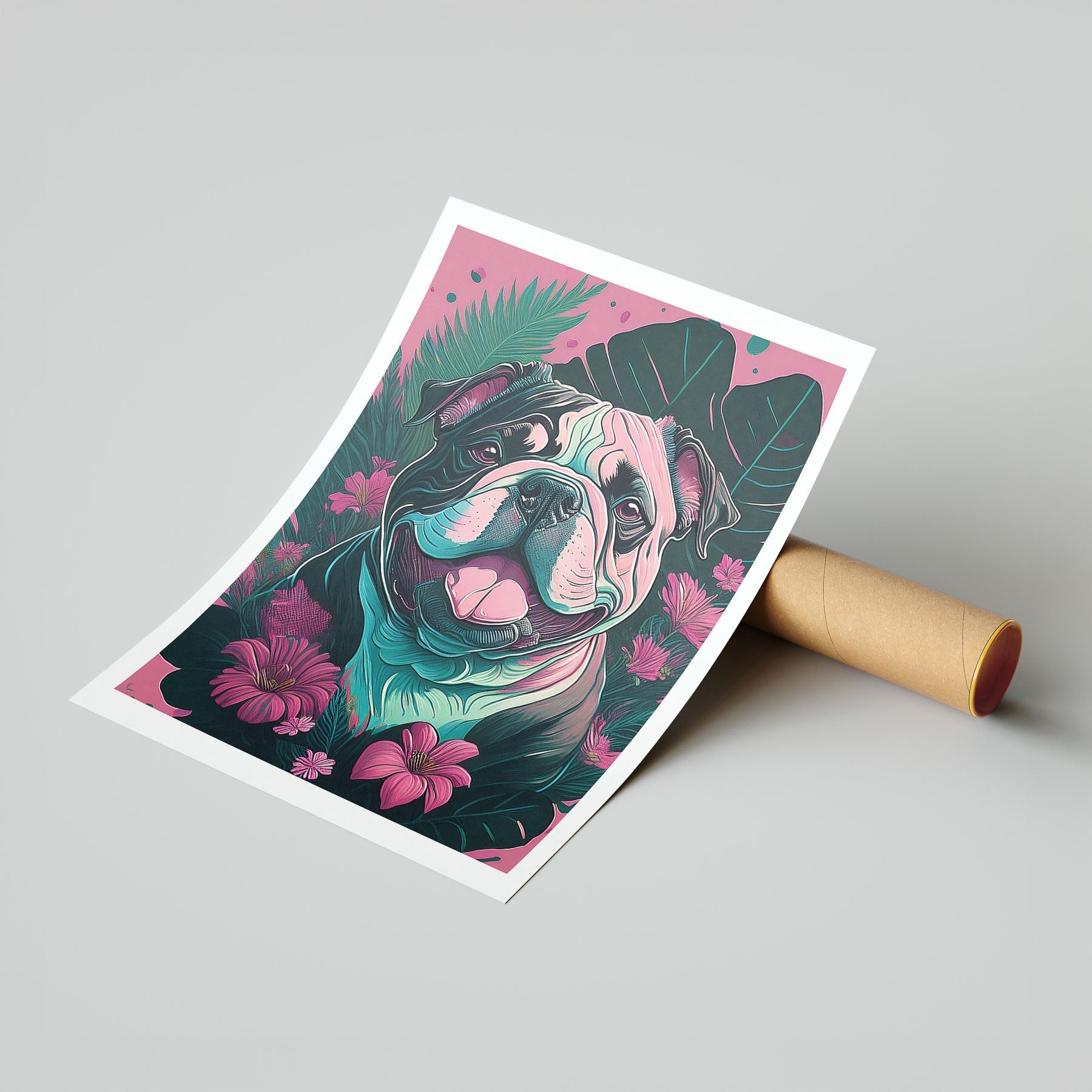 Bulldog 3 Flowery Dog image 7