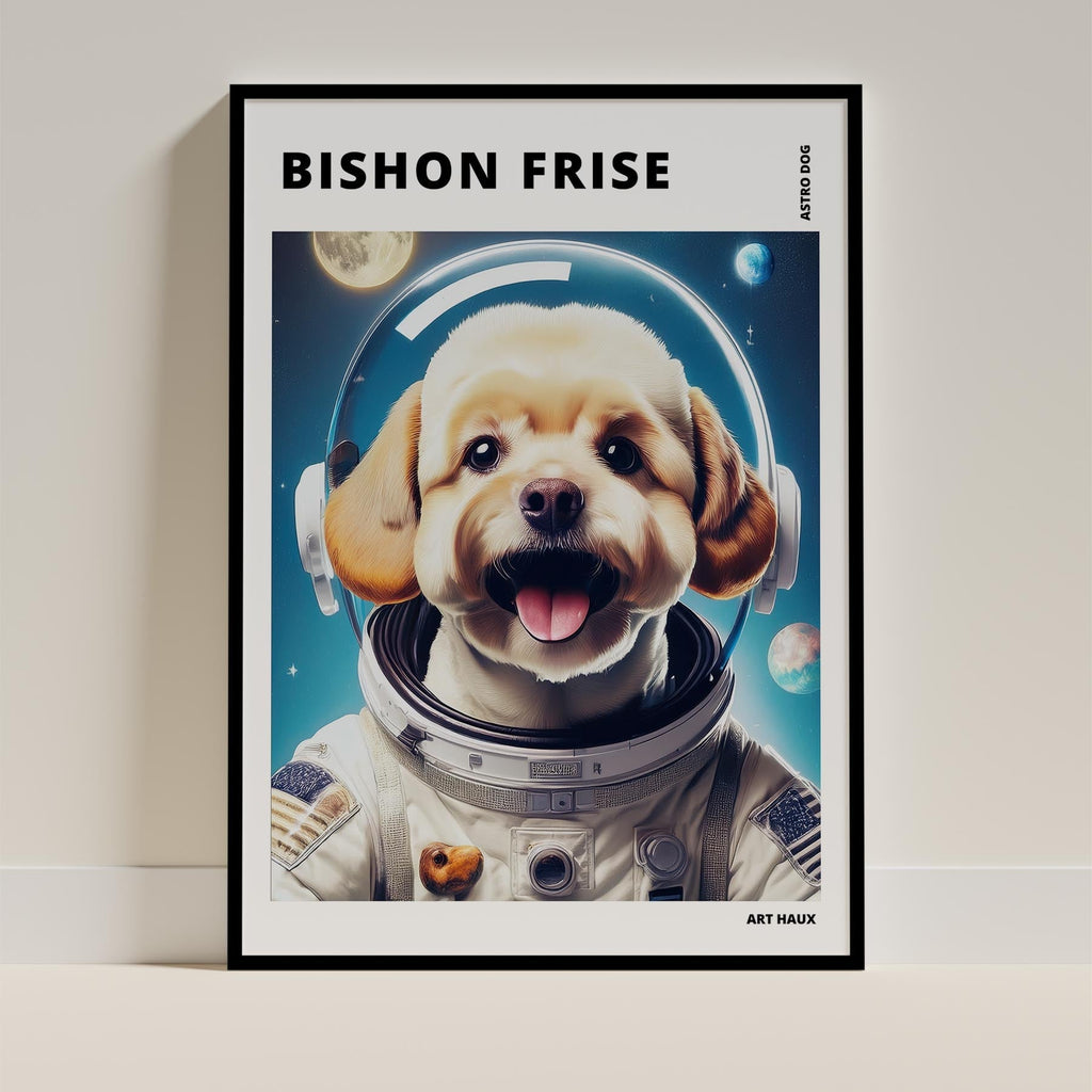 Bichon Frise Astronaut Dog Series with Text Astro Dog image 0