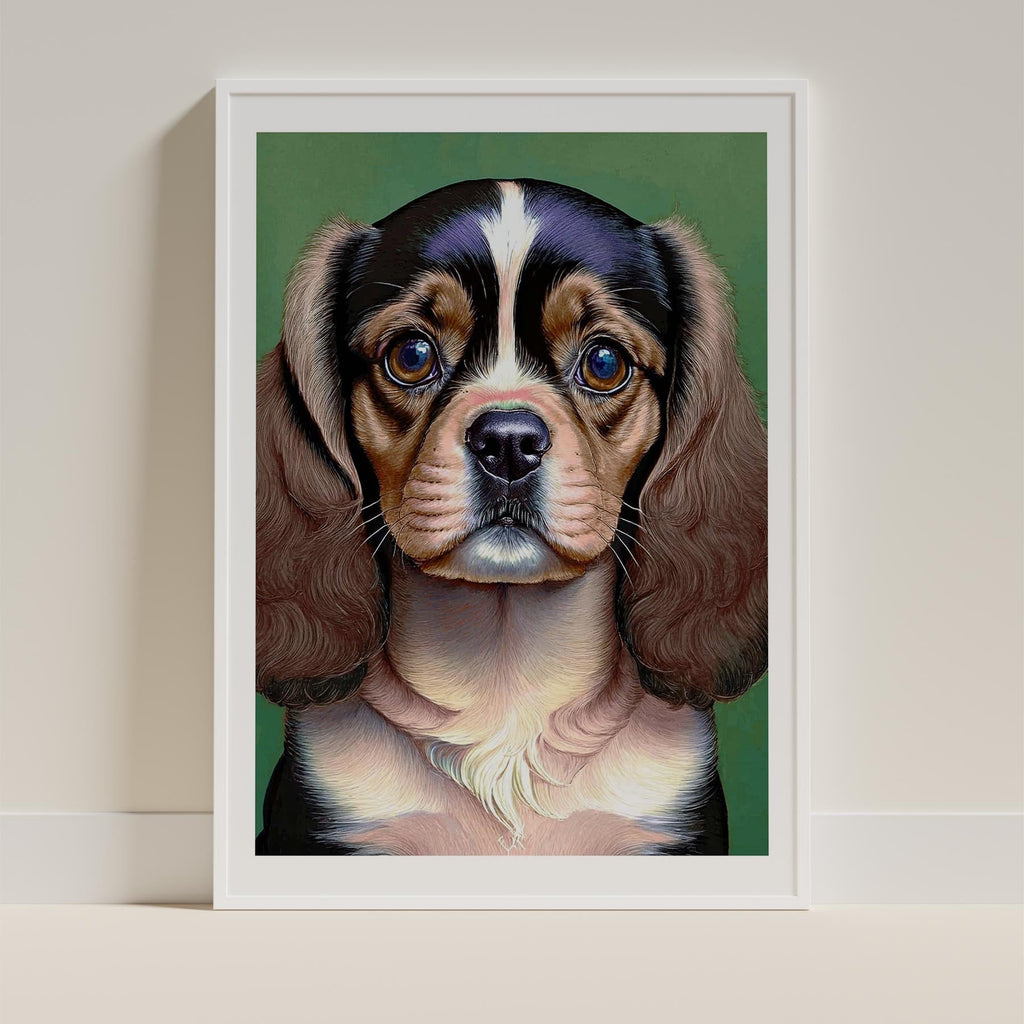 Cavalier Spaniel Green Painted Series image 9