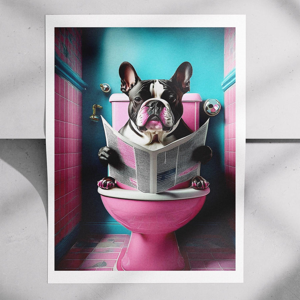 Bulldog Toilet Dogs PInk and Turquise image 7