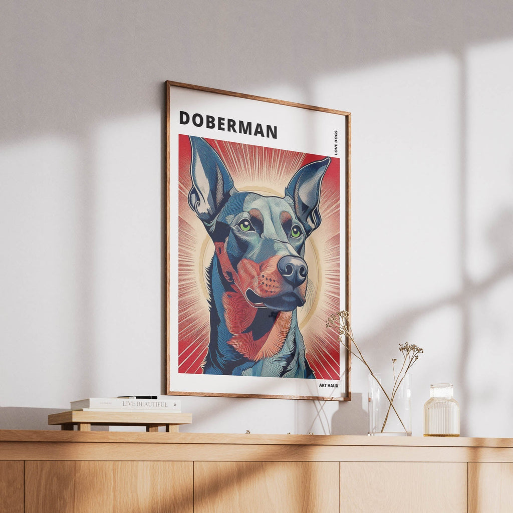 Doberman Hokusai Japanese Inspired Dog Series with Text image 5