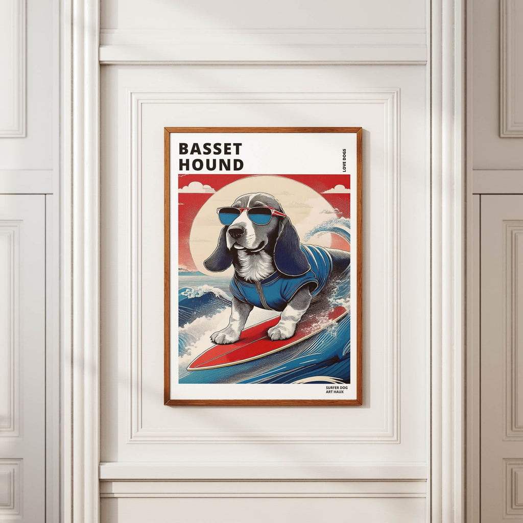 Basset Hound Hokosai Surfer Dogs 1 image 2