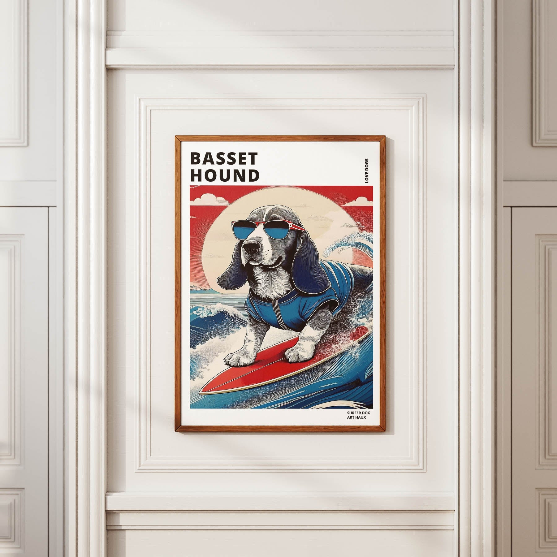 Basset Hound Hokosai Surfer Dogs 1 image 2