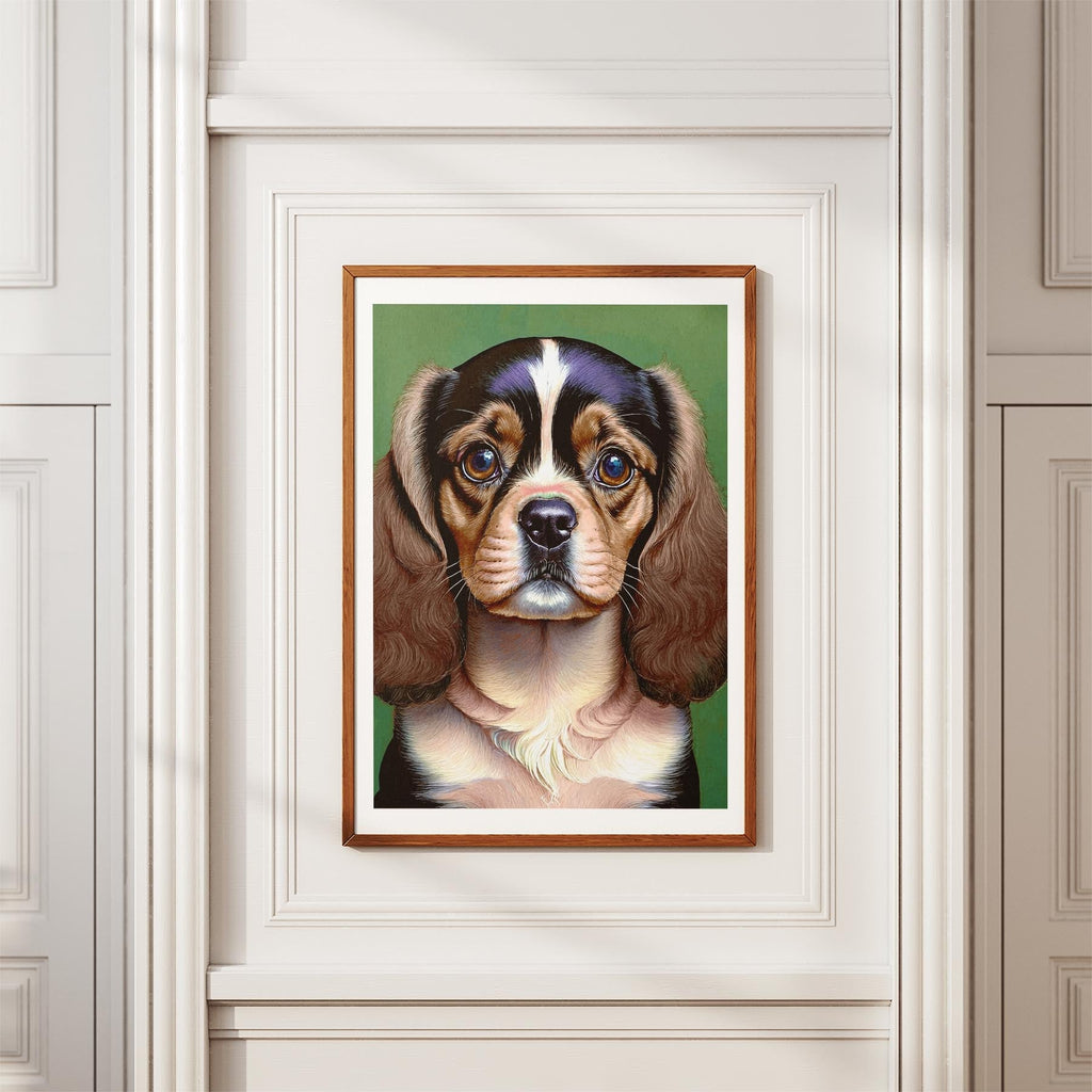 Cavalier Spaniel Green Painted Series image 3