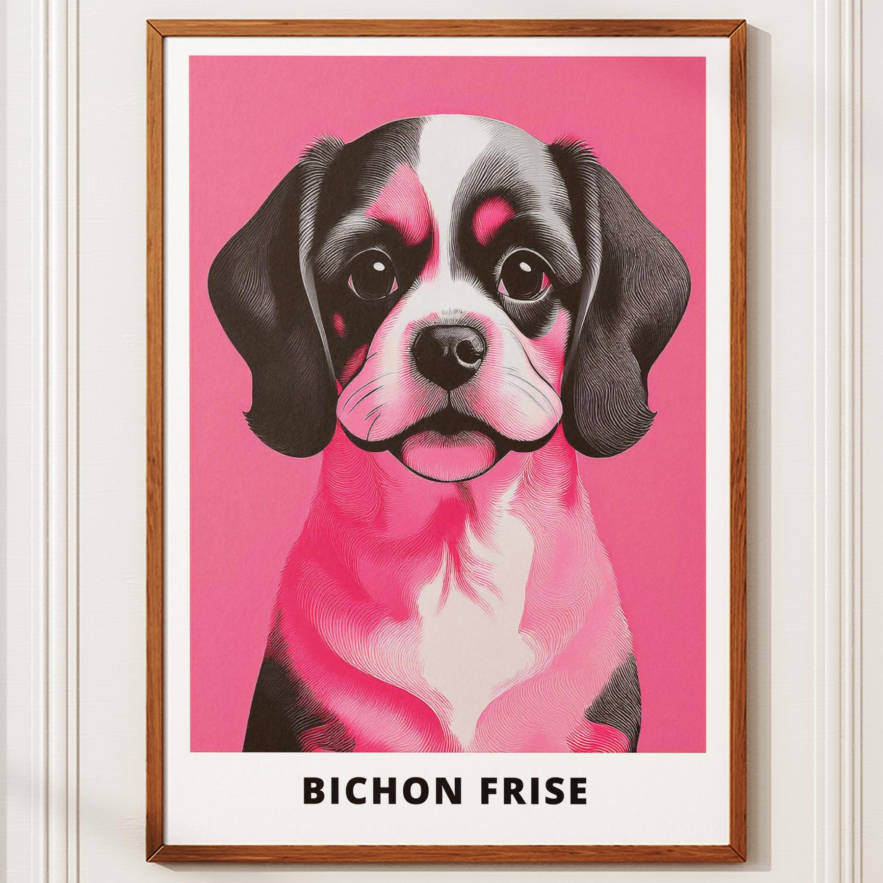 Bichon Frise Pink and Black Dog Series image 10