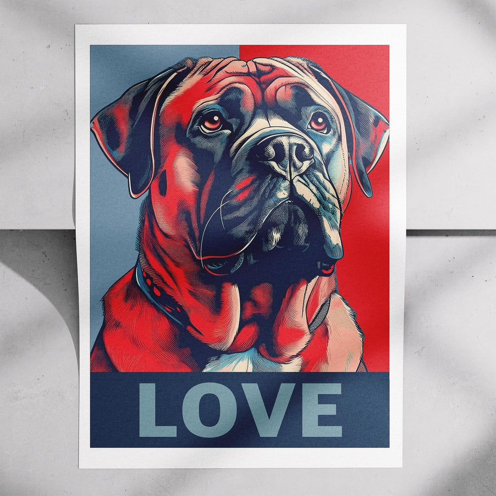Bullmastiff LOVE Series Inspired by the Obama Poster image 7