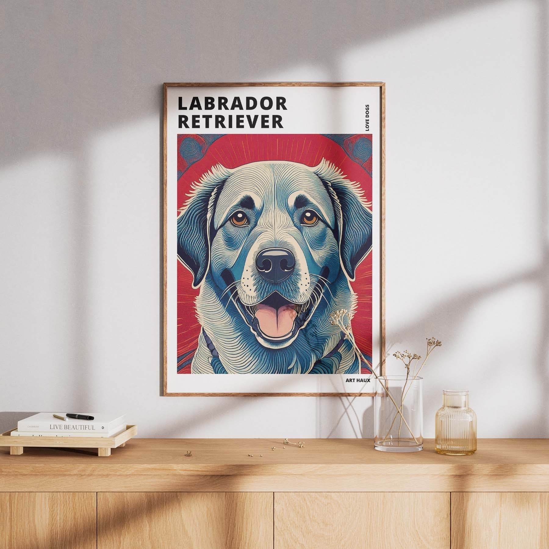 Labrador Retriever Hokusai Japanese Inspired Dog Series with Text image 7