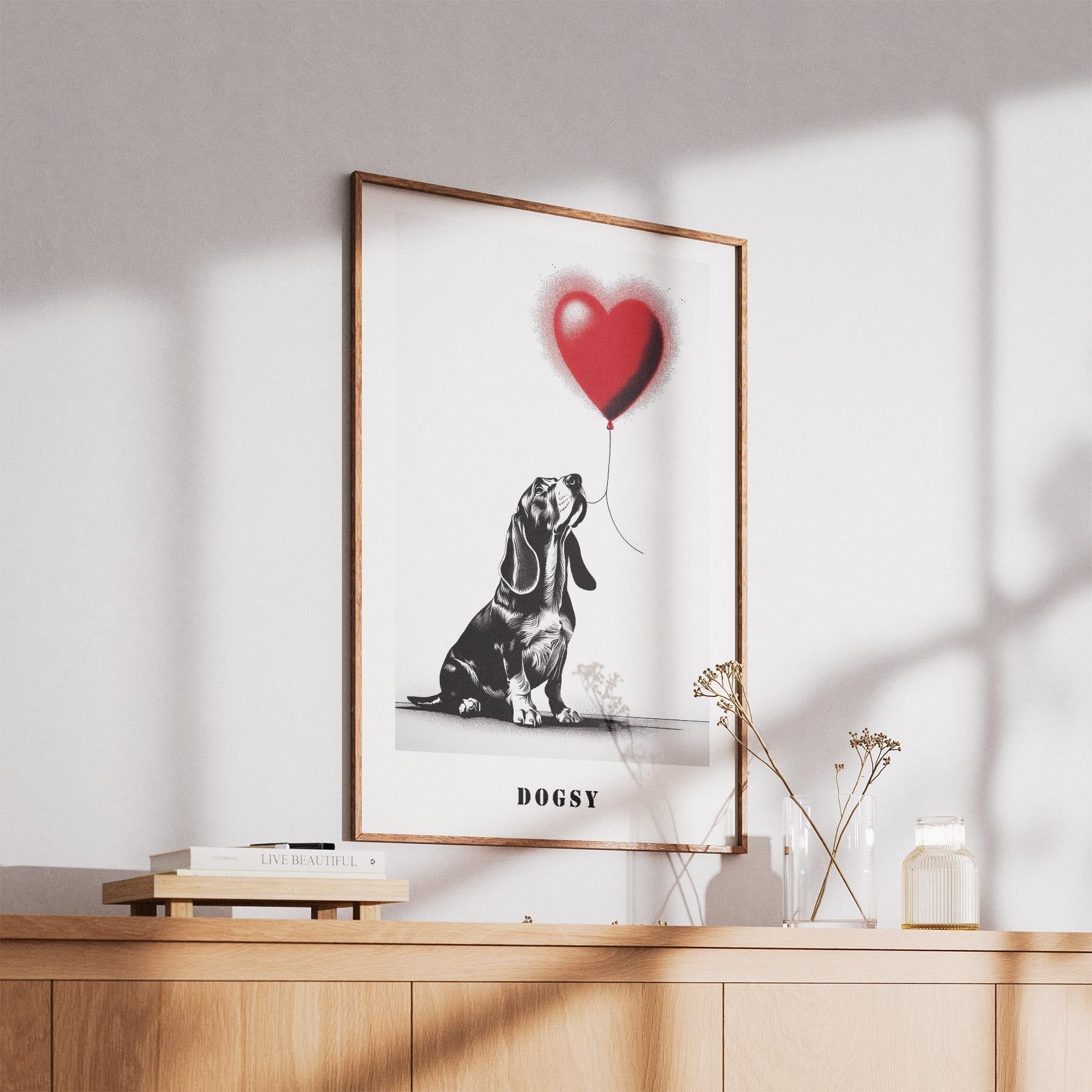 Basset Hound DOGSY Series inspired by the Art of Banksy with text Dogsy image 5