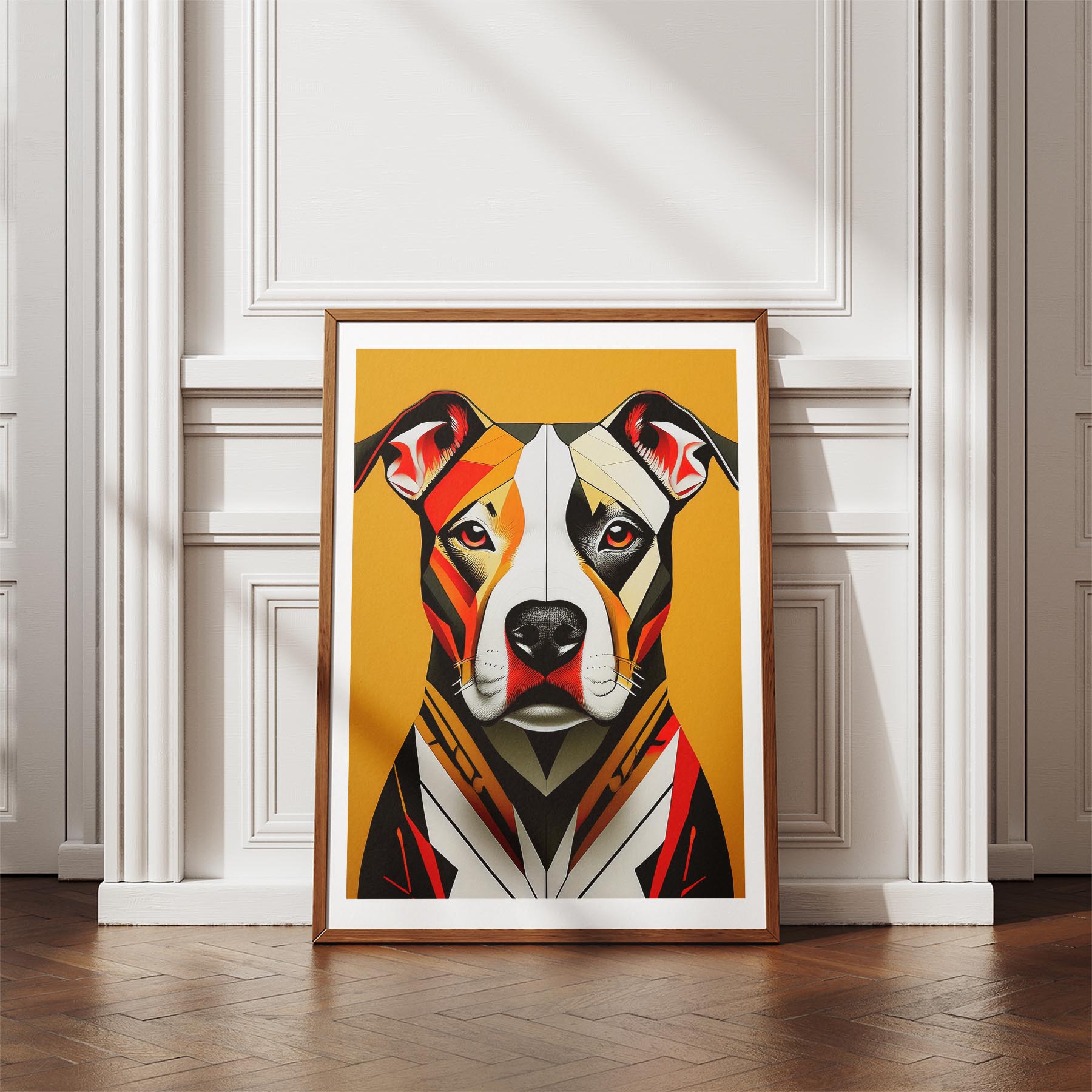 Staffordshire Bull Terrier Geometric Orange Series image 4