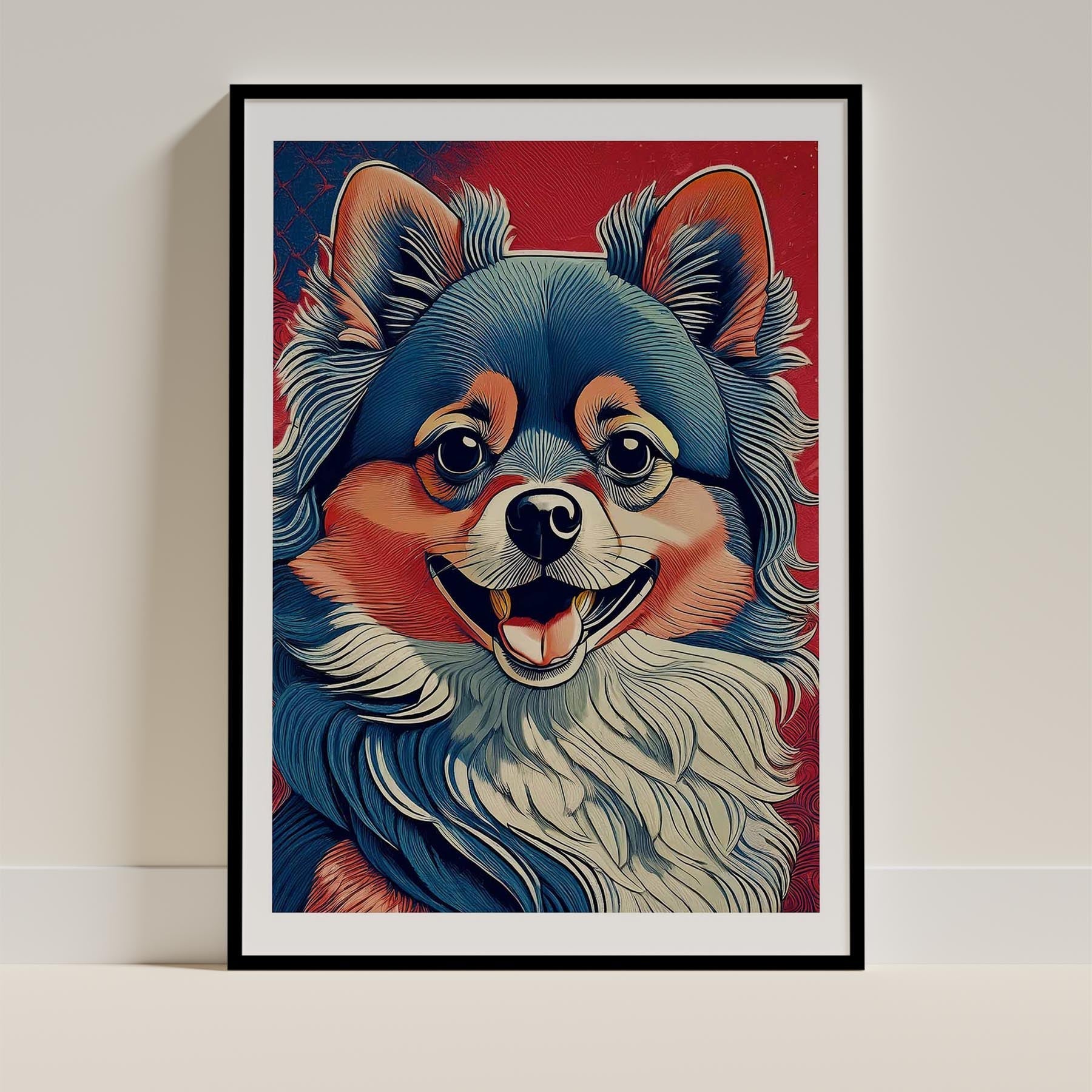 Pomeranian Hokusai Japanese Inspired Dog Series image 0