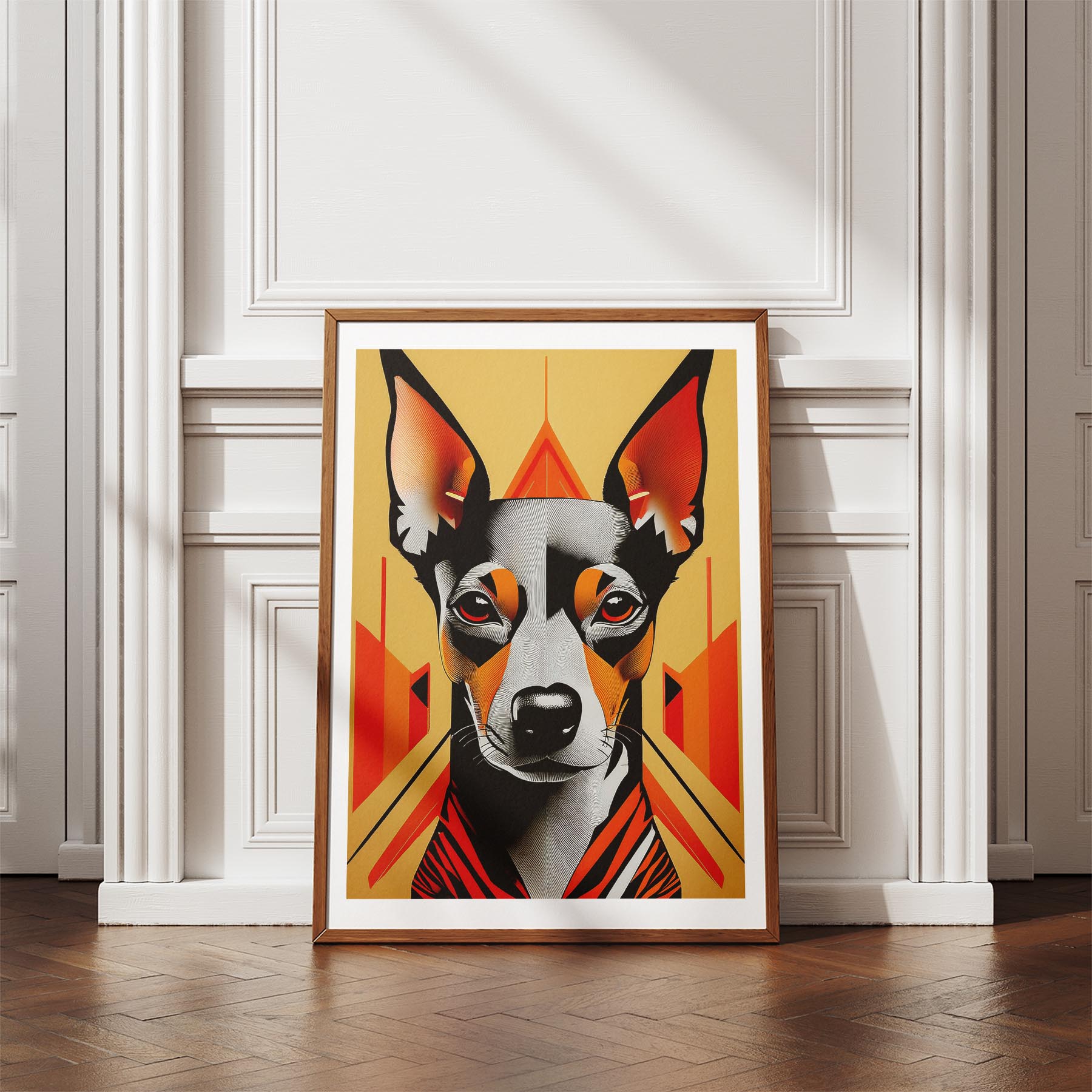 Miniature Pinscher Geometric Orange Series image 4