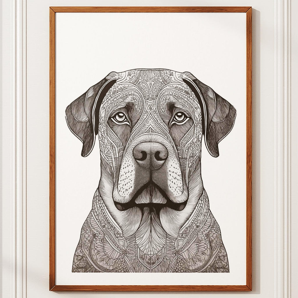 Mastiff Mandala Black and White Dog Series image 10