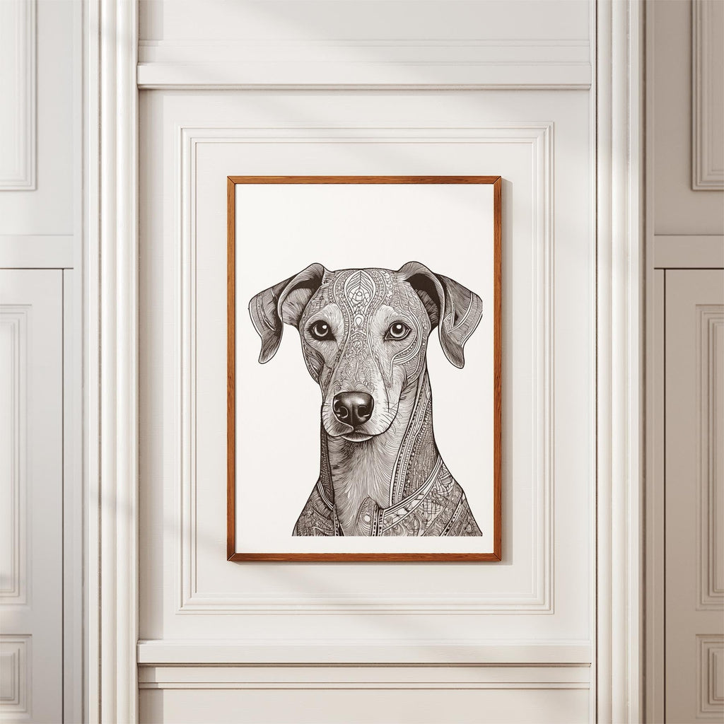 Greyhound Mandala Black and White Dog Series image 3